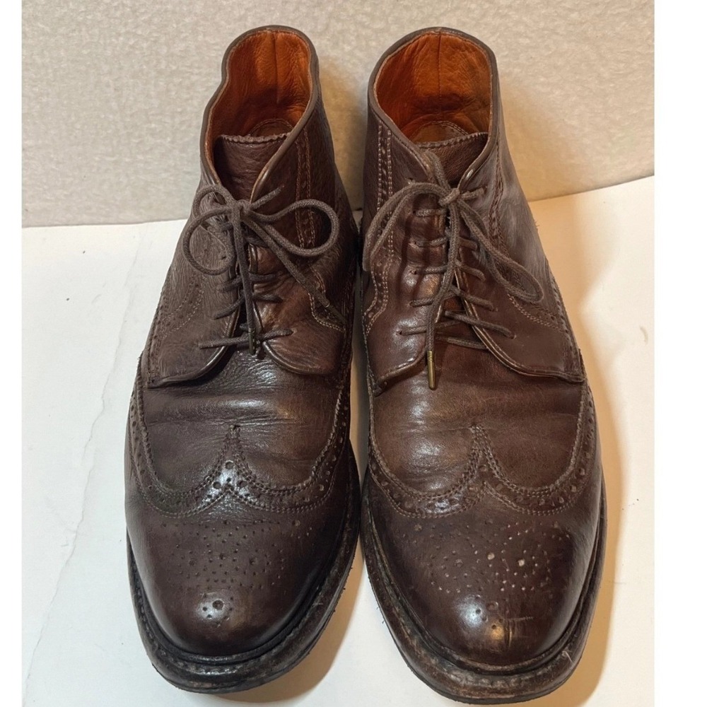 Florsheim by Duckie Brown Mens 9 D Pebble Grain Leather Wingtip Chukka Boots - Picture 12 of 13